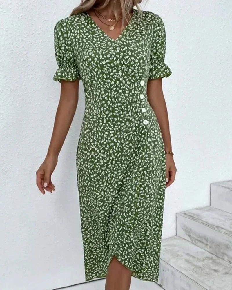 Tine | Robe à manches courtes et imprimé fleuri