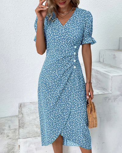 Tine | Robe à manches courtes et imprimé fleuri