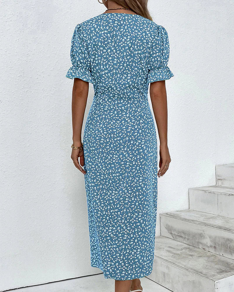 Tine | Robe à manches courtes et imprimé fleuri