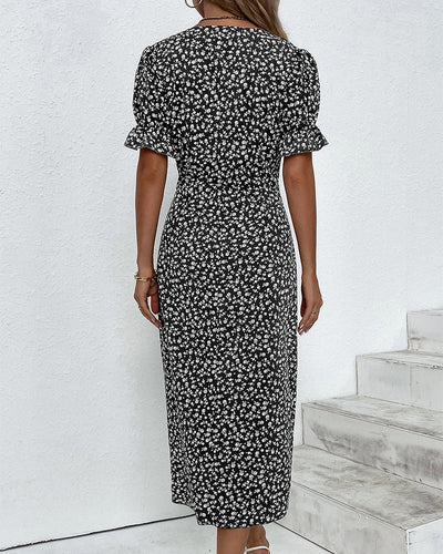 Tine | Robe à manches courtes et imprimé fleuri
