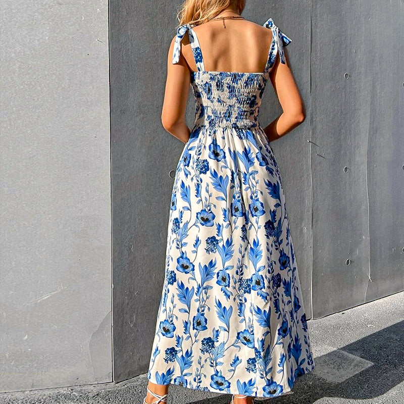 Robe Maxi à Bretelles à Nouer Sunbloom