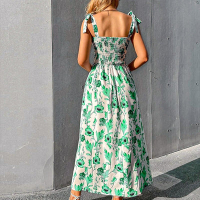 Robe Maxi à Bretelles à Nouer Sunbloom