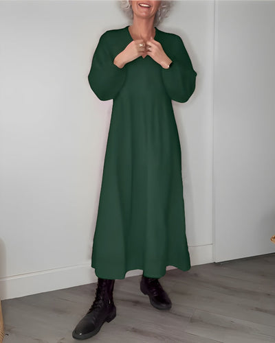 Amanda | La robe longue amincissante avec décolleté en V