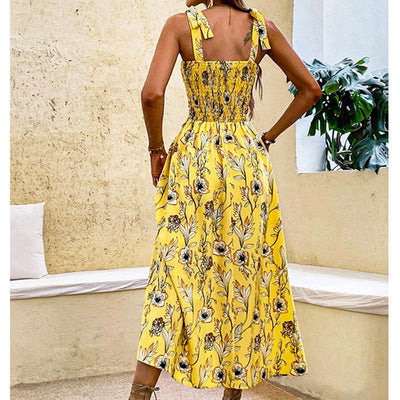 Robe Maxi à Bretelles à Nouer Sunbloom