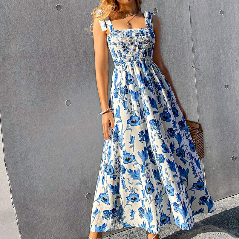 Robe Maxi à Bretelles à Nouer Sunbloom