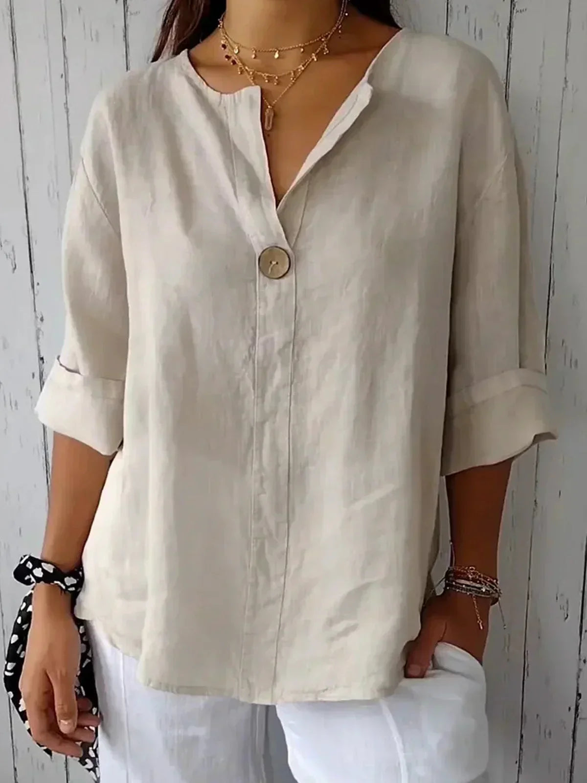 Jessa | Blouse décontractée à col en V