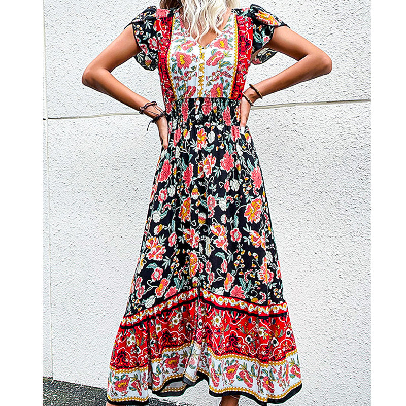 Robe d'Été Folk Bloom