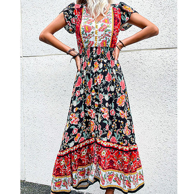 Robe d'Été Folk Bloom