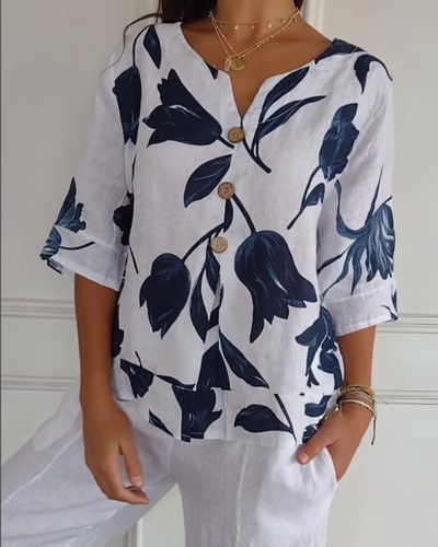 Elisa | Chemise Décontractée à Fleurs