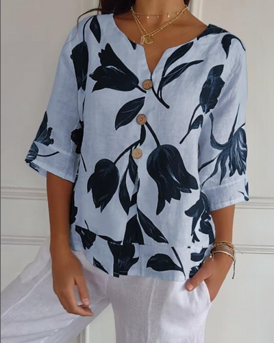 Elisa | Chemise Décontractée à Fleurs