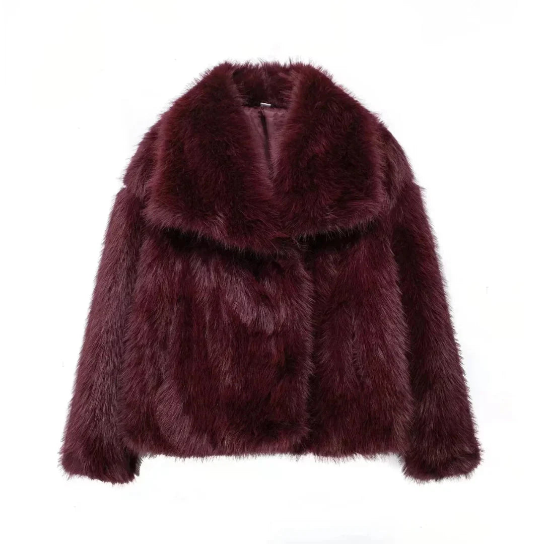Alena | Manteau en Fausse Fourrure Élégant