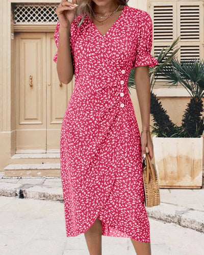 Tine | Robe à manches courtes et imprimé fleuri