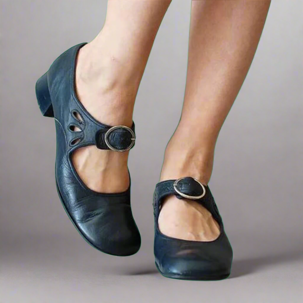 Denisa | Sandale en cuir orthostatique avec un confortable talon compensé