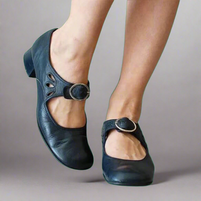 Denisa | Sandale en cuir orthostatique avec un confortable talon compensé