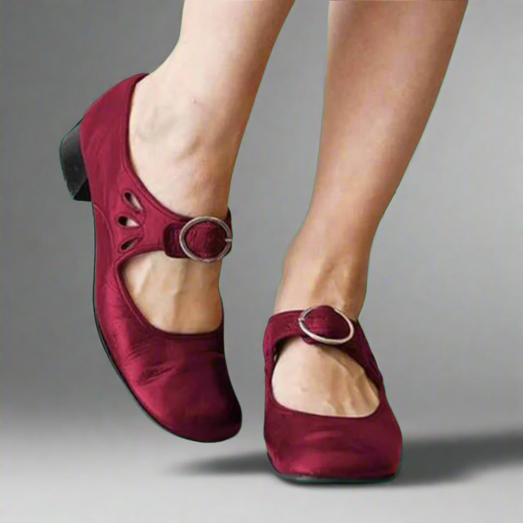 Denisa | Sandale en cuir orthostatique avec un confortable talon compensé
