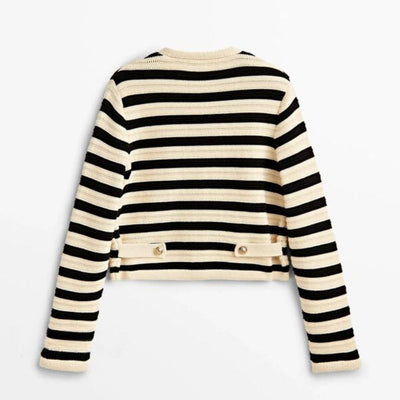 Grace | Cardigan en tricot rayé chic