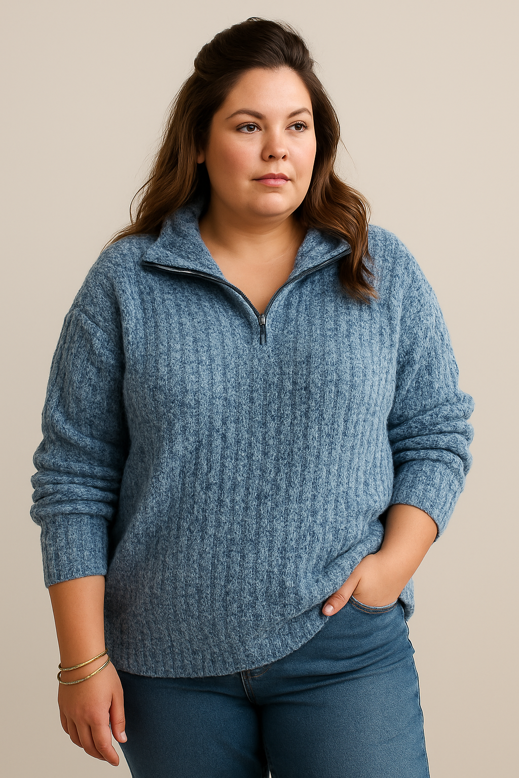 Jade | Pull Zip Demi Élégant et Polyvalent