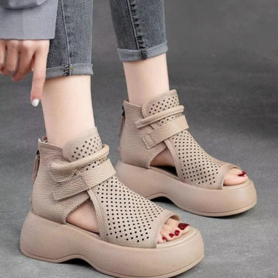 Federica - Sandales orthopédiques en cuir intemporelles