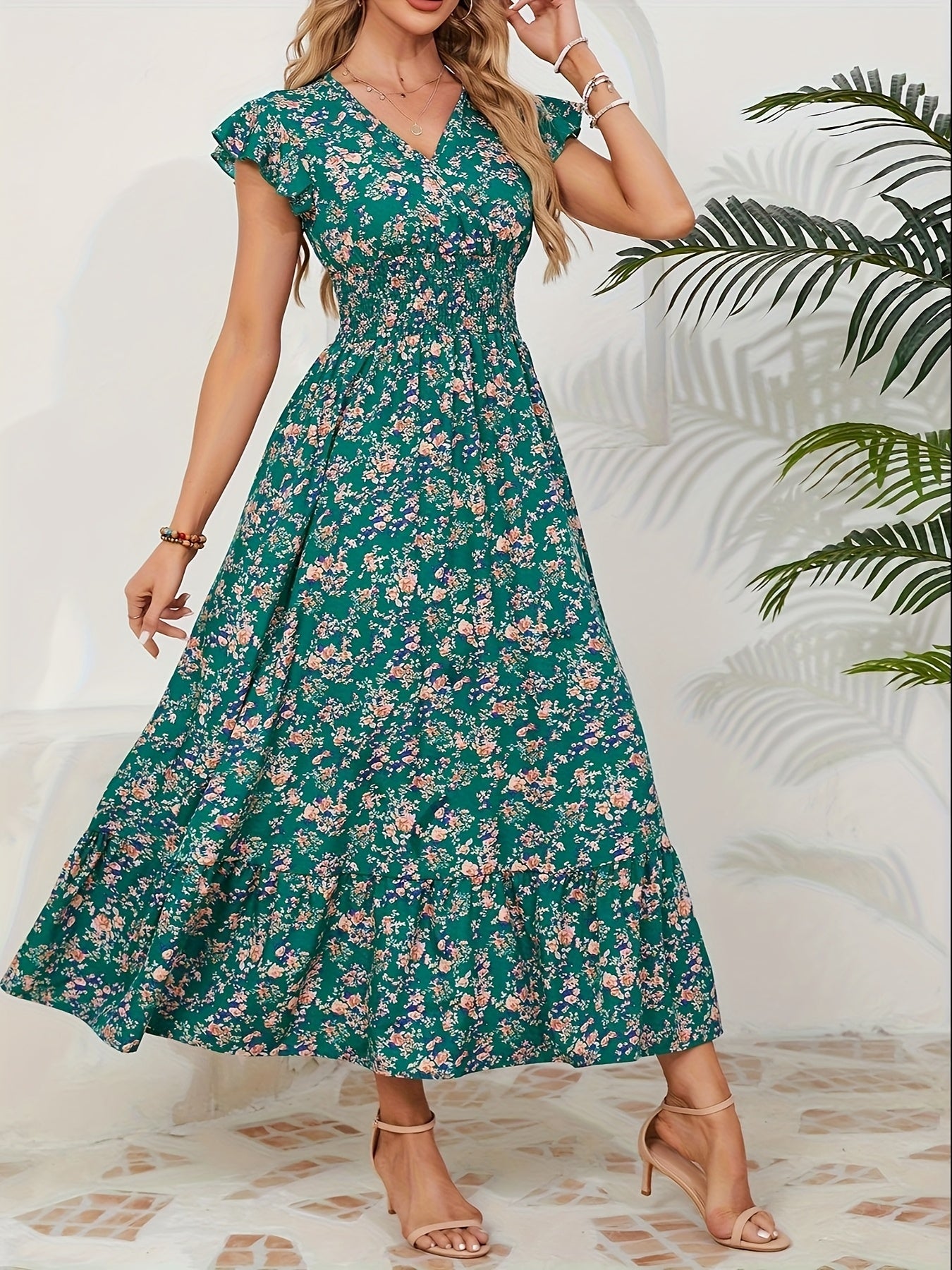 Pierrette | Robe à fleurs à nouer