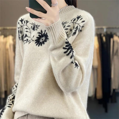 Fiona | Pull en tricot à motifs floraux