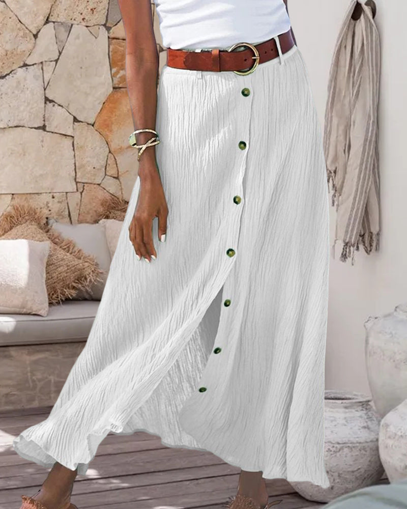 Syndy™ | Jupe Boutonnée Flottante