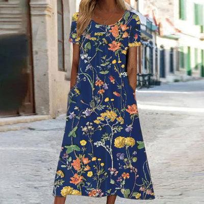 Laura | Robe Boho Florale avec effet ventre gainant