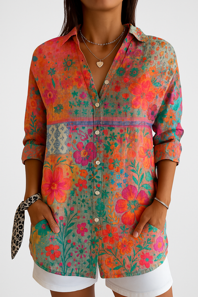 Jasmin | Blouse Patchwork Bohème