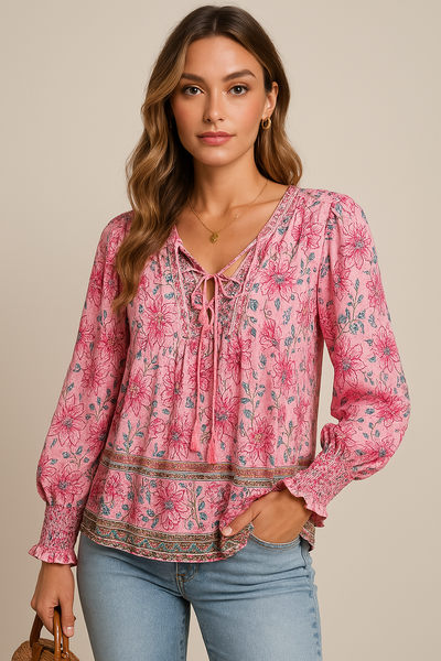 Arya | Blouse Paysanne Boho Blossom