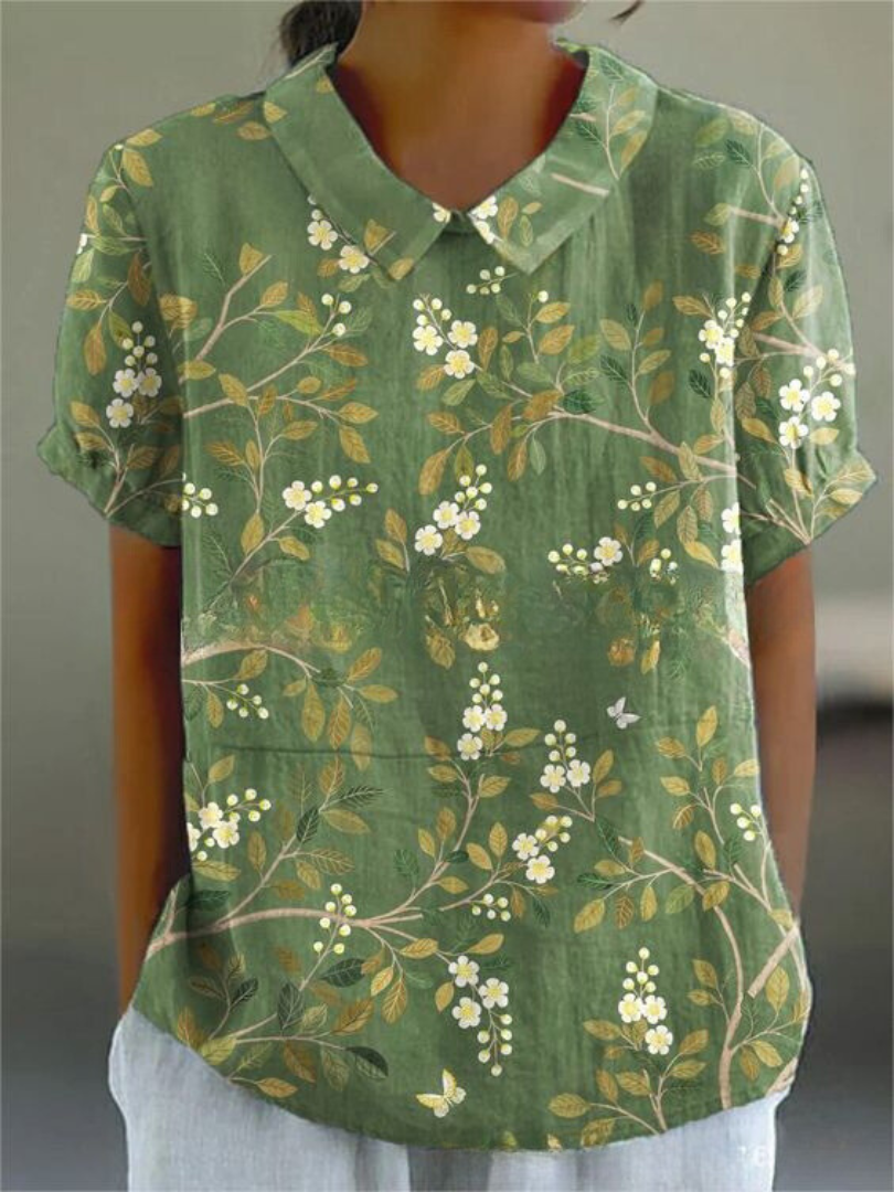 Sofia™ | Blouse Vert Foncé Avec Imprimé Floral