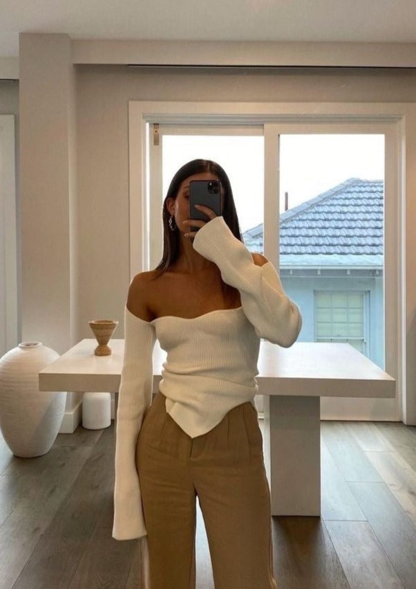 Tahlie | Haut Bodycon à Col Carré