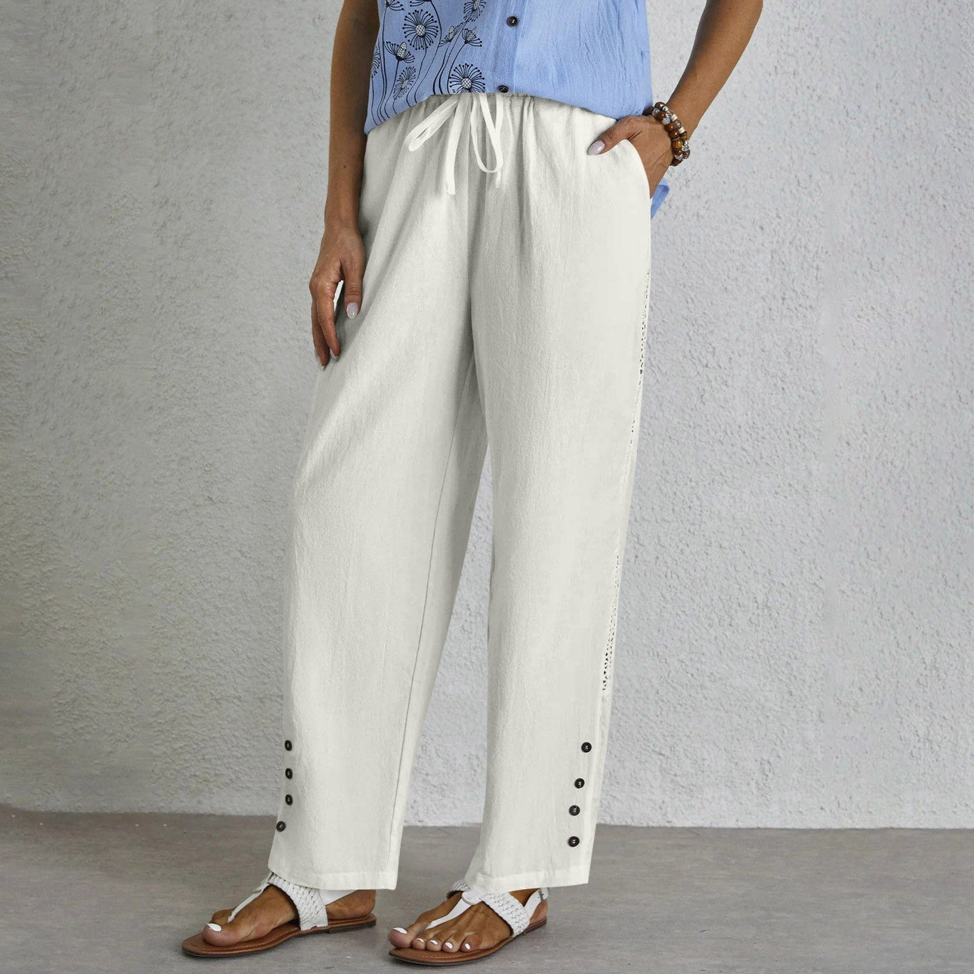 Celena™ | Pantalon Boutonné Sans Effort