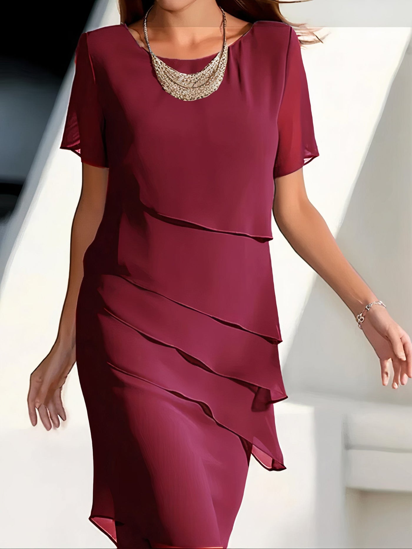 Louise | Robe Plissée En Mousseline De Soie