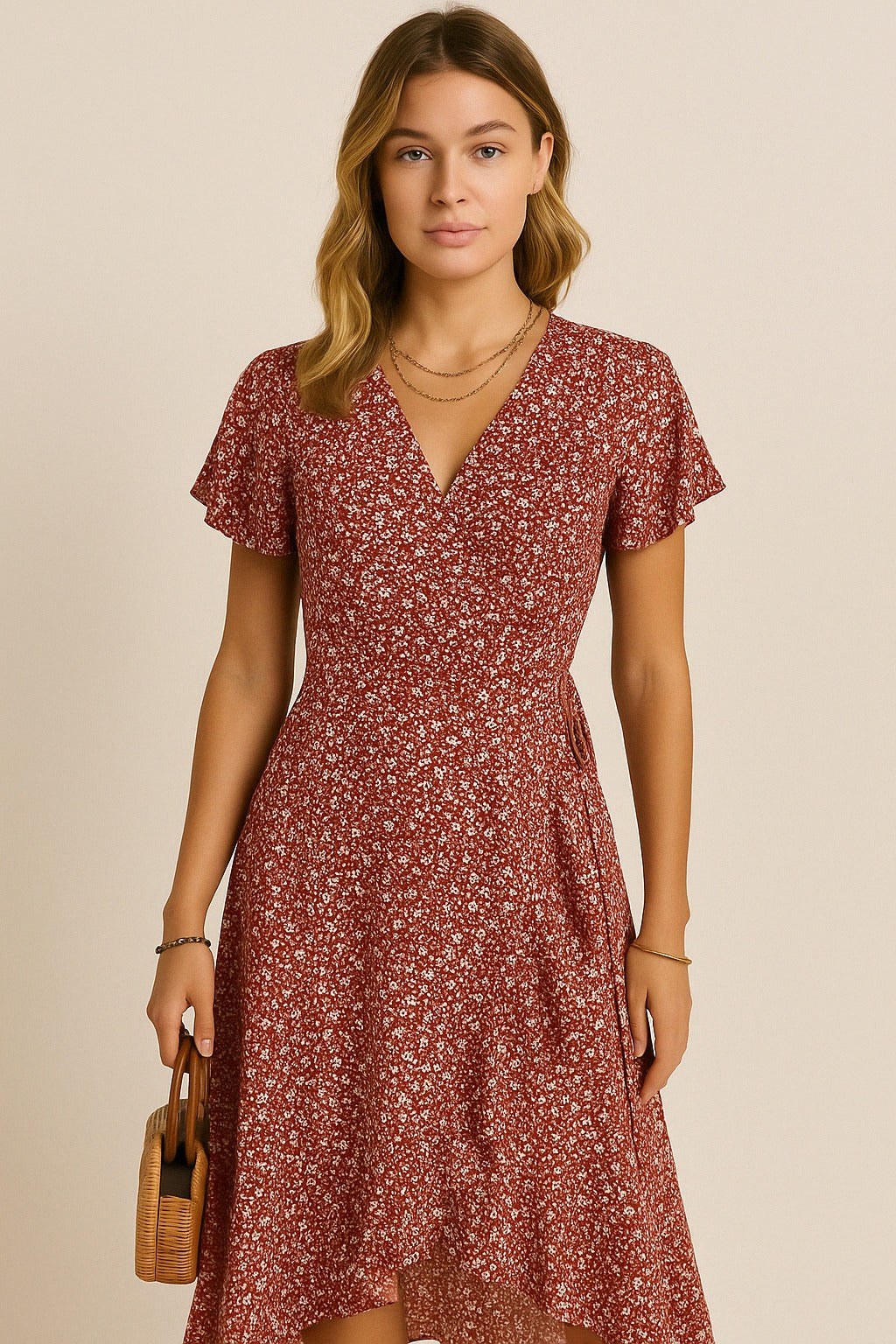 Janine | Robe Florale Petite Élégante