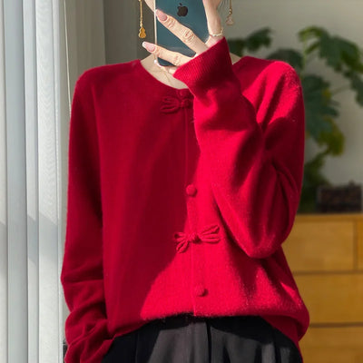 Beatrice | Cardigan en Cachemire avec Accents de Nœuds