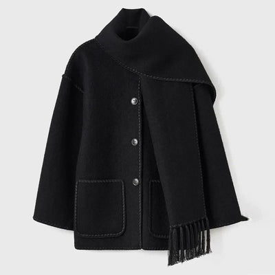 Sionne | Veste à Écharpe à Franges