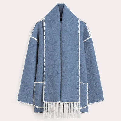 Sionne | Veste à Écharpe à Franges