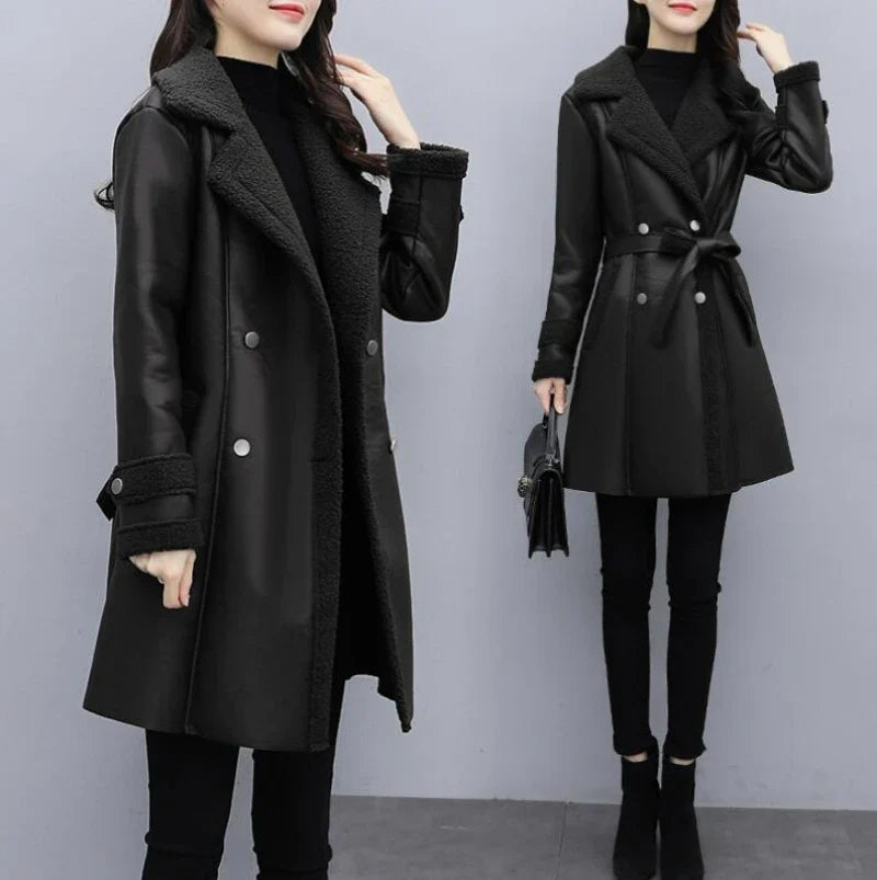 Sophie | Cozy Leather Coat