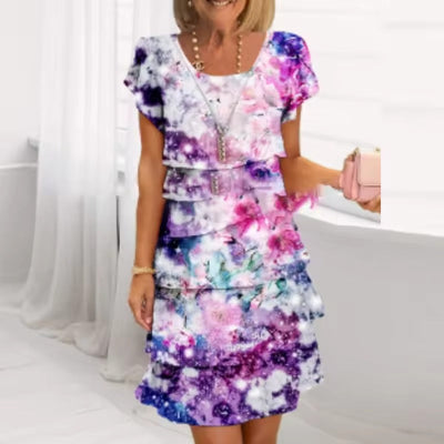 Elif™ | Robe Fleurie Plissée à Volants