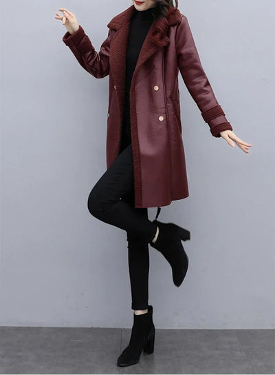 Sophie | Cozy Leather Coat