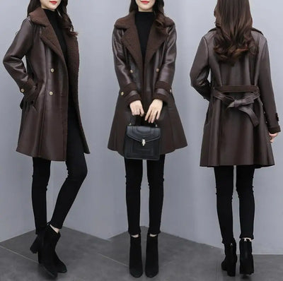 Sophie | Cozy Leather Coat