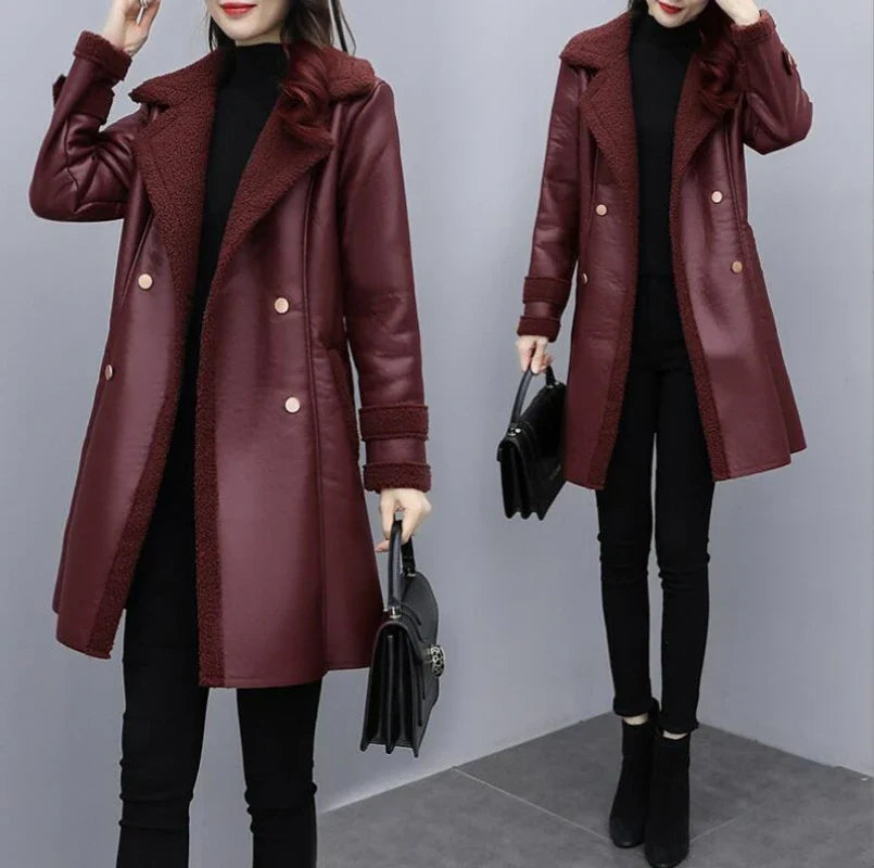 Sophie | Cozy Leather Coat