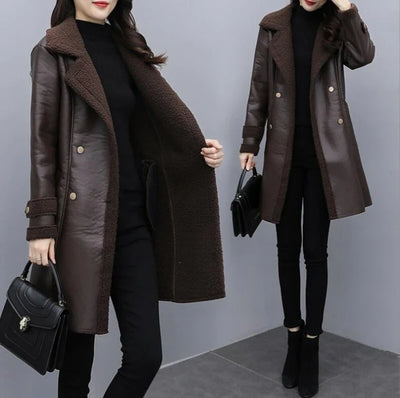 Sophie | Cozy Leather Coat