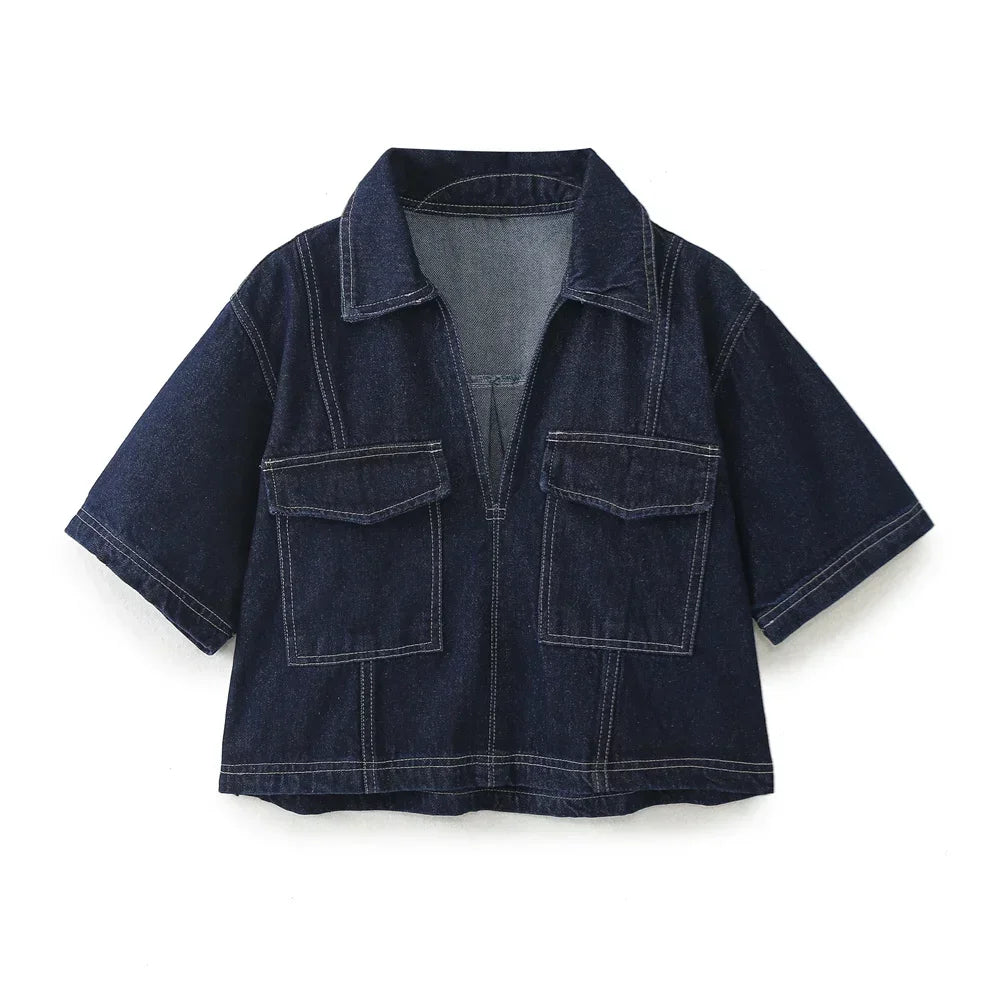Sofia® | Ensemble en Jean à Col V