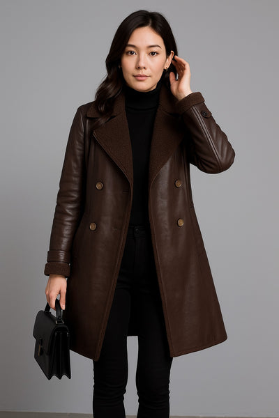 Sophie | Cozy Leather Coat