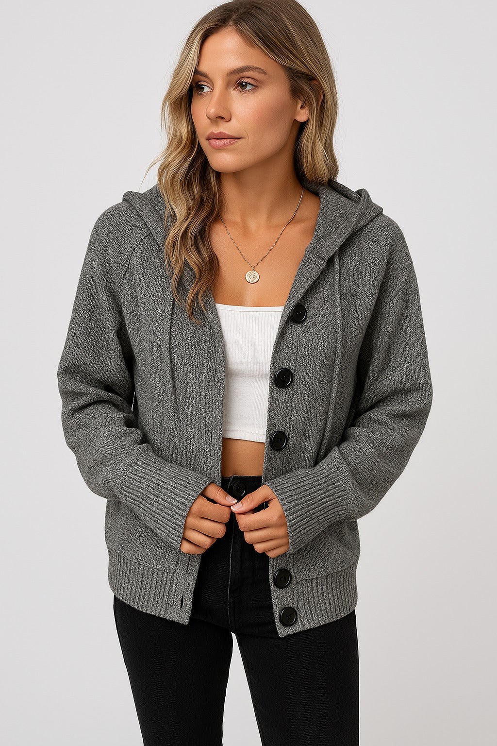 Muriel | Cardigan à Capuche Lacet