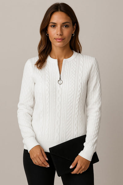 Julia | Pull élégant en maille zippée