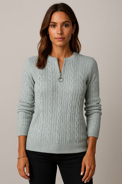 Julia | Pull élégant en maille zippée