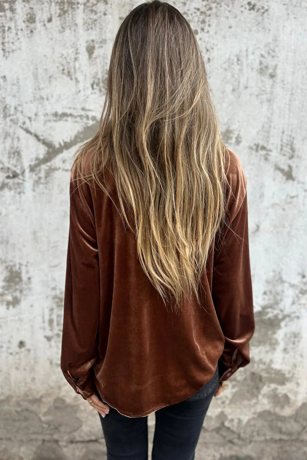 Marly | Blouse en Velours avec Poche Poitrine
