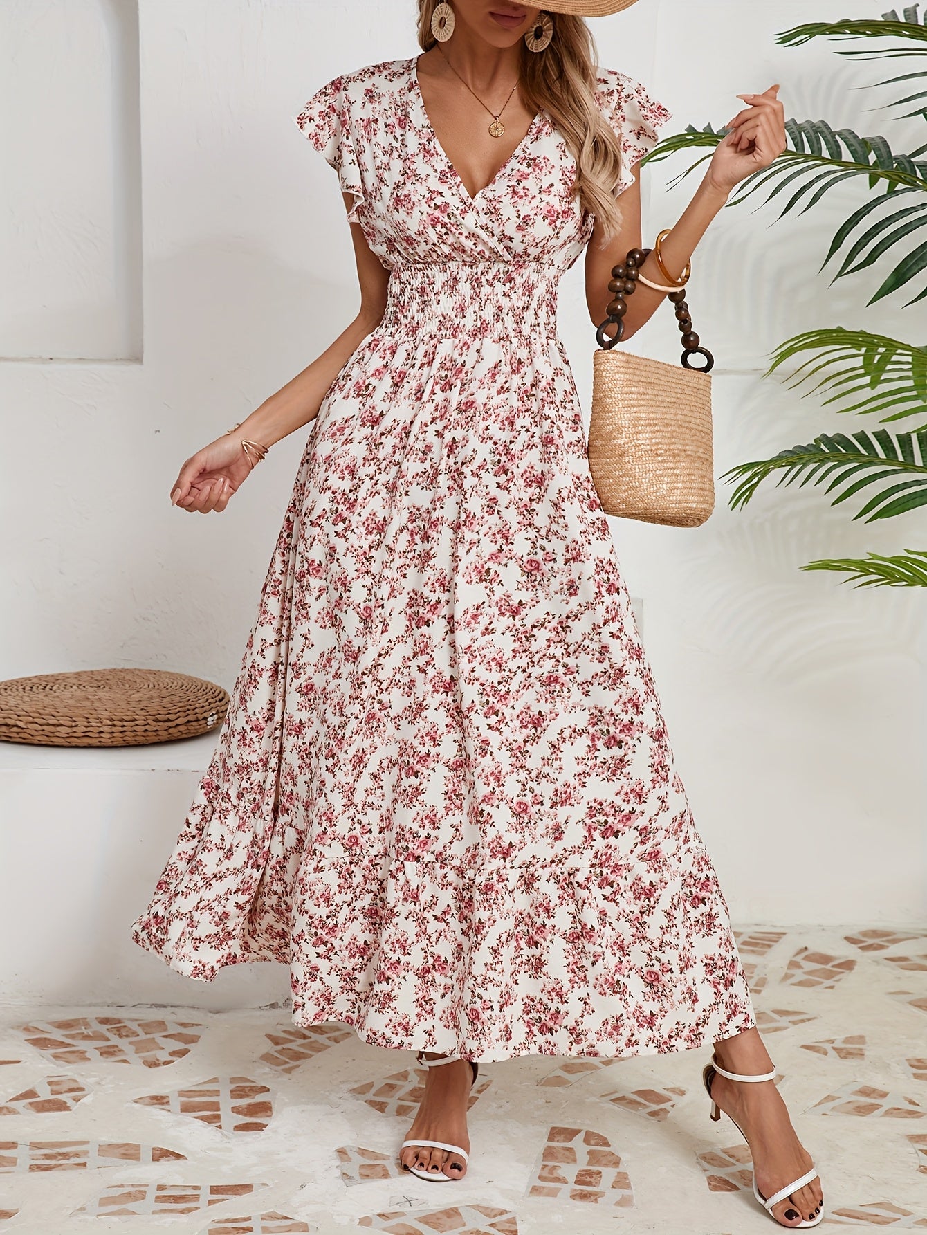 Pierrette | Robe à fleurs à nouer