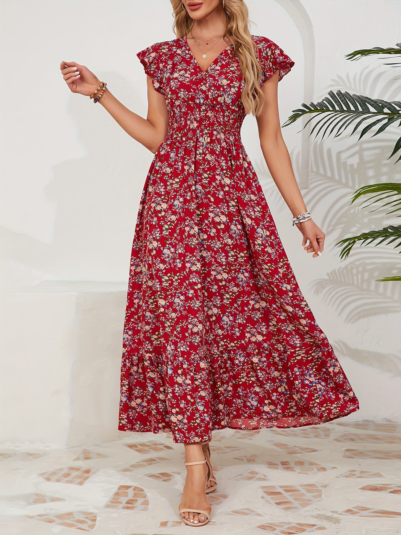 Pierrette | Robe à fleurs à nouer